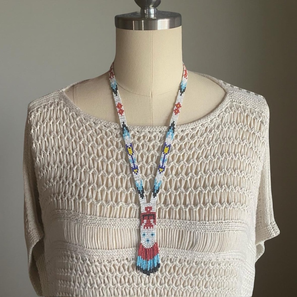 Handcrafted Beaded Necklace with Eagle Design